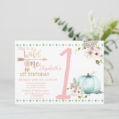 Invitation Wild One, Citrouille, Anniversaire de Boho (Debout devant)