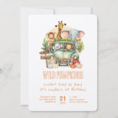 Invitation Wild One Citrouille Safari 1er anniversaire (Devant)