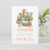 Invitation Wild One Citrouille Safari 1er anniversaire (Debout devant)