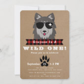 Invitation Wild One Cool Wolf 1er anniversaire (Devant)