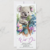 Invitation Wild One Cute Koala 1er Anniversaire Photo Animal (Devant)