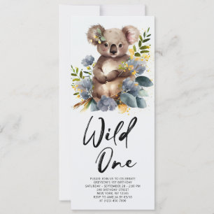Invitation Wild One Cute Koala 1er Anniversaire Photo Animal