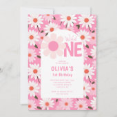 Invitation Wild One Daisy 1er Birthday Photo (Devant)