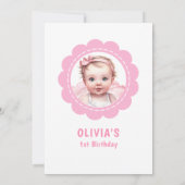 Invitation Wild One Daisy 1er Birthday Photo (Dos)