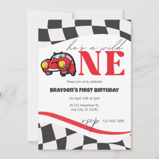 Invitation Wild One de voiture de course