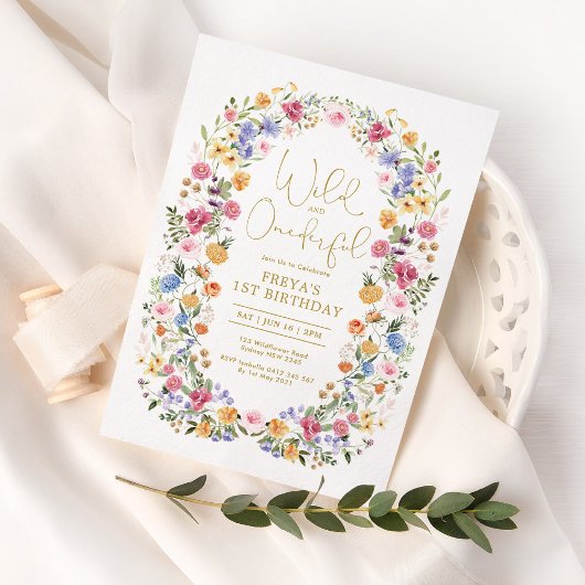 Invitation Wild & ONE derful Spring Fleur sauvage 1er anniver