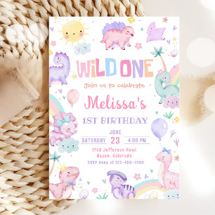 Invitation Wild One Dinosaur 1er anniversaire