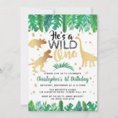 Invitation Wild One Dinosaur Boys 1er anniversaire (Devant)
