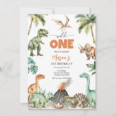 Invitation Wild One Dinosaur Kids 1st Birthday Invitatio (Devant)