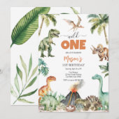 Invitation Wild One Dinosaur Kids 1st Birthday Invitatio (Devant / Derrière)