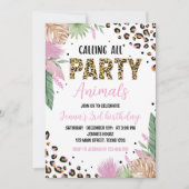 Invitation Wild One Empreinte de léopard 1er anniversaire Inv (Devant)