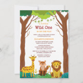 Invitation wild one est sur le chemin baby shower boisé (Devant)