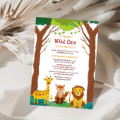 Invitation wild one est sur le chemin baby shower boisé