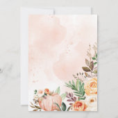 Invitation Wild One Fall Floral Woodland Animaux 1er annivers (Dos)