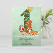 Invitation Wild ONE Fall Forêt forestière Anniversaire de enf (Debout devant)