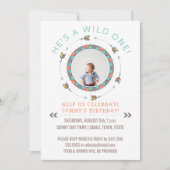 Invitation Wild One First Birthday Party Boy | Flèches tribal (Devant)