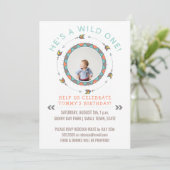 Invitation Wild One First Birthday Party Boy | Flèches tribal (Debout devant)