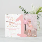 Invitation Wild One, Flèches, Dream Catcher Votre Photo Anniv (Debout devant)