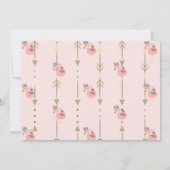 Invitation Wild One, Flèches, Flamant rose rose premier anniv (Dos)