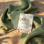 Invitation Wild One Fleur sauvage Butterfly 1er anniversaire