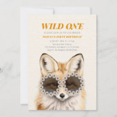 Invitation Wild One Fleur sauvage Lunettes de soleil Fox fête (Devant)