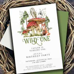 Invitation Wild One Forest Animaux 1er Anniversaire