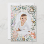 Invitation Wild One Forest Animaux 1er anniversaire Invitatio (Dos)