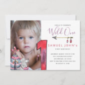 Invitation Wild One garçon premier anniversaire tribu Fête PH (Devant)