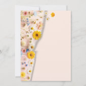 Invitation Wild One Girl Fleur sauvage 1er anniversaire (Dos)