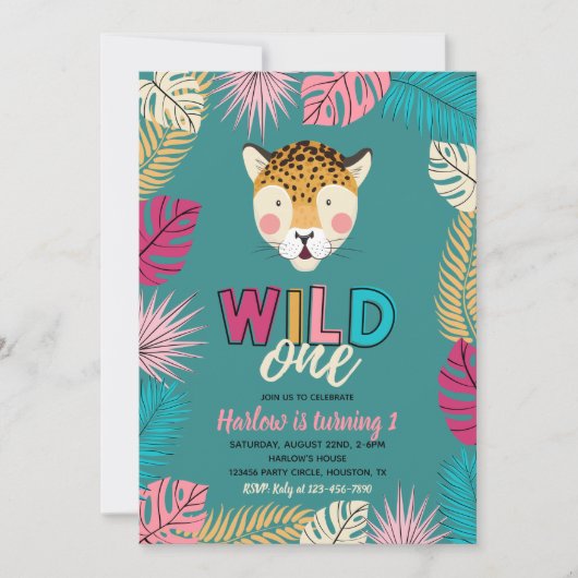 Invitation Wild ONE | Invitations Leopard (Devant)