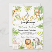 Invitation Wild One Jungle Animaux Garçon Baby shower (Devant)