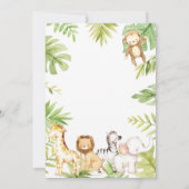 Invitation Wild One Jungle Animaux Garçon Baby shower (Dos)