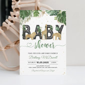 Invitation Wild One Jungle or Baby shower Safari