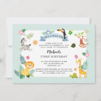 Wild One Jungle Safari animal 1er anniversaire