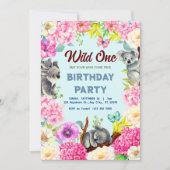 Invitation Wild One Jungle Safari Anniversaires de enfants ca (Devant)