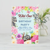 Invitation Wild One Jungle Safari Anniversaires de enfants ca (Debout devant)