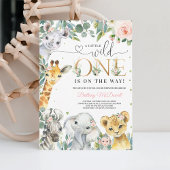 Invitation Wild One Jungle Safari Baby shower fille