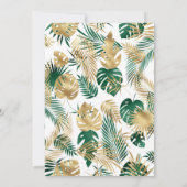 Invitation Wild One Jungle Safari Gold Green 1er anniversaire (Dos)