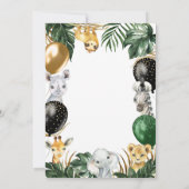 Invitation Wild One Jungle Safari Thème 1er anniversaire fête (Dos)