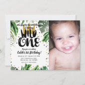 Invitation Wild One King of Things Crown 1st Birthday Party (Devant)