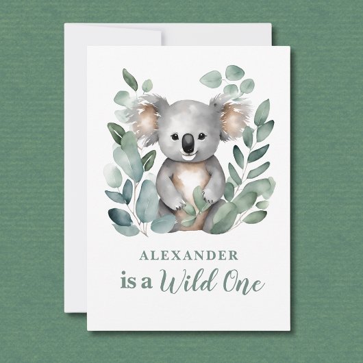 Invitation Wild One Koala Animal Child's 1er Birthday