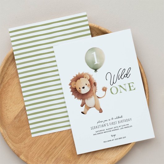 Invitation Wild One Lion 1er anniversaire