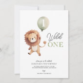 Invitation Wild One Lion 1er anniversaire (Devant)