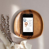 Invitation Wild One Lion Blue Ballon Boy Premier anniversaire