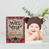 Invitation Wild One Lumberjack 1er Anniversaire Photo (Debout devant)