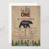 Invitation Wild One Lumberjack Anniversaire Imprimable Invita (Devant / Derrière)