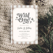 Invitation Wild One Neutral En vichy 1er anniversaire