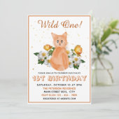 Invitation Wild One - Orange Baby Cat - 1er anniversaire (Debout devant)