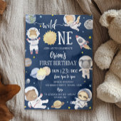 Invitation Wild One Outer Space Safari Animaux 1er anniversai