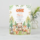 Invitation Wild One Party Animals Kids 1st Birthday (Debout devant)